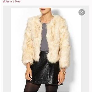 Skies Are Blue all over fur coat size small